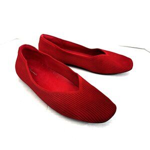 Arromic Knit Ballet Flats Shoes Womens 11 Washable Red Slip On Comfort Casual